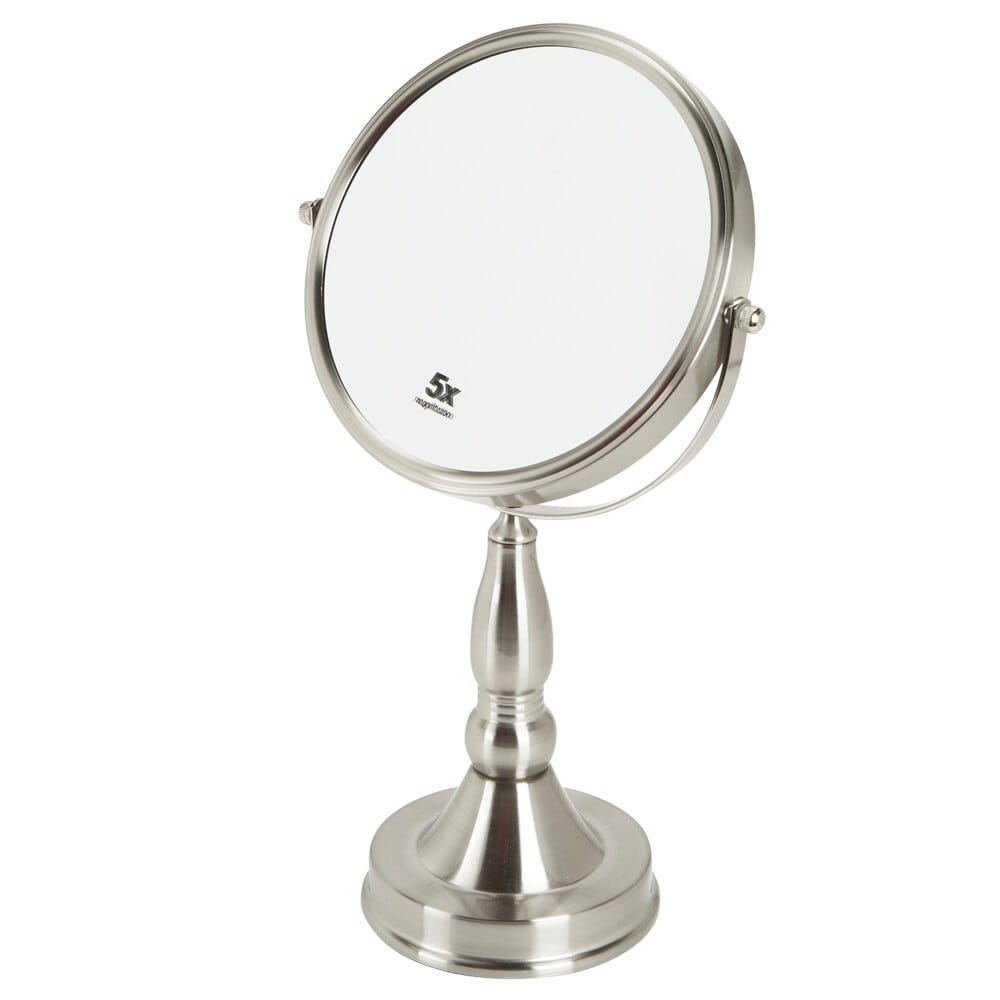 Double-Sided Tabletop Vanity Mirror, Satin Nickle