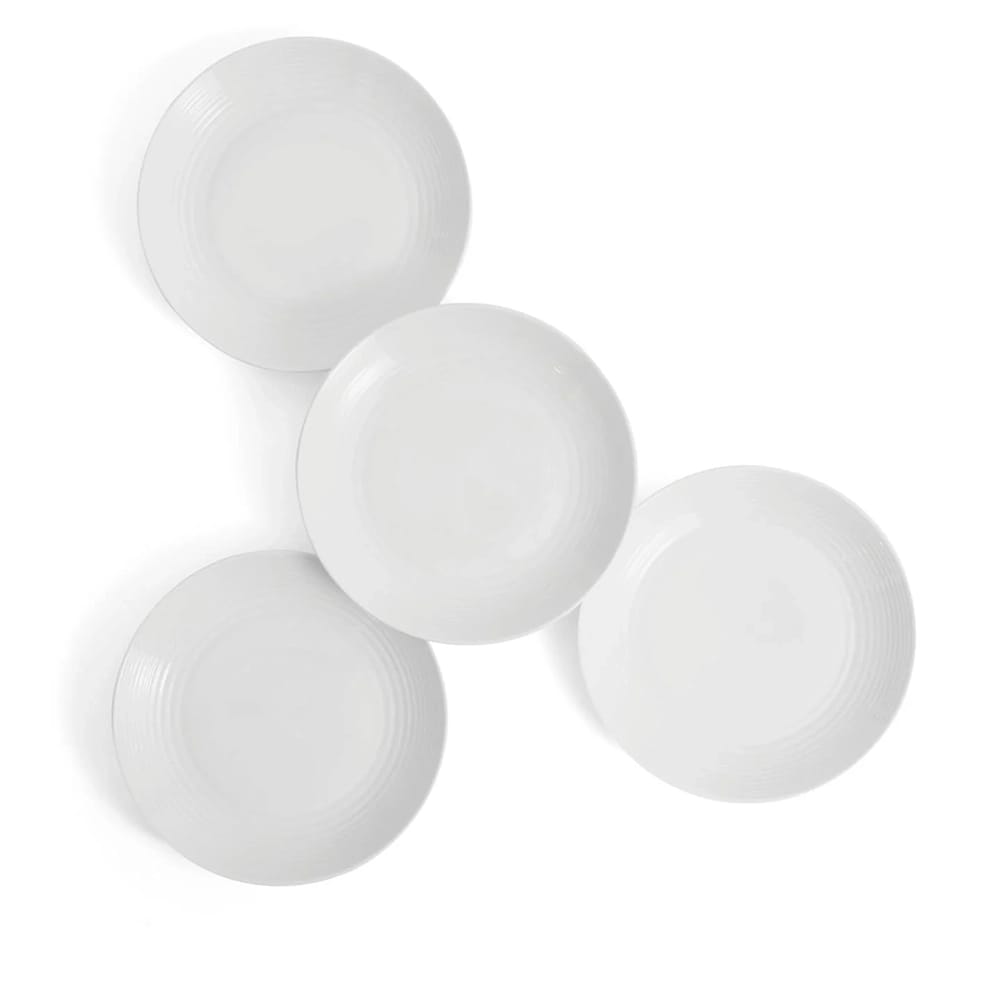 Gordon Ramsay Maze 8" Dinner Plate, White, Set of 4