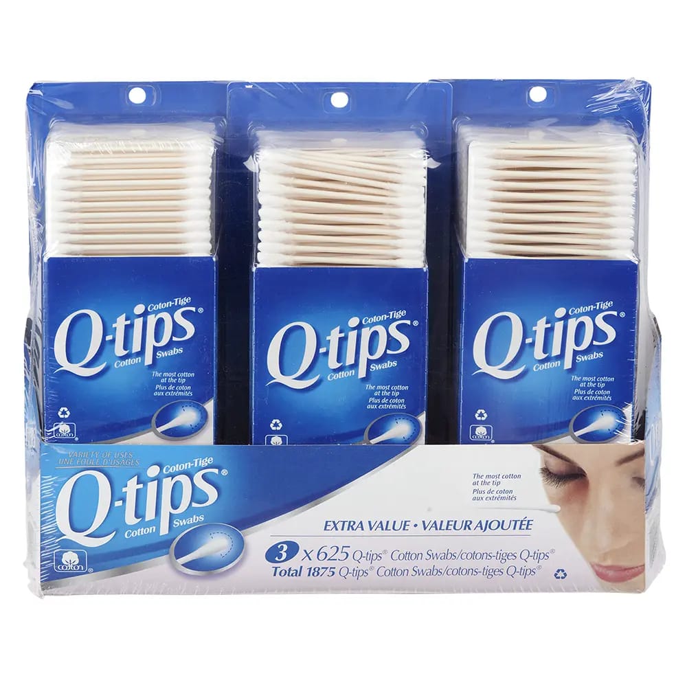 Q-Tips 3-Pack Cotton Swabs, 625 Count