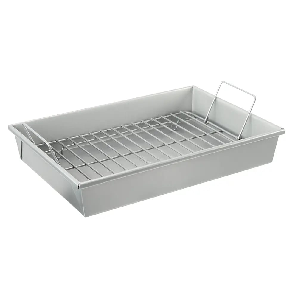 Baker's Secret Non-Stick Aluminized Steel Roaster Pan with Rack, 13" x 9"