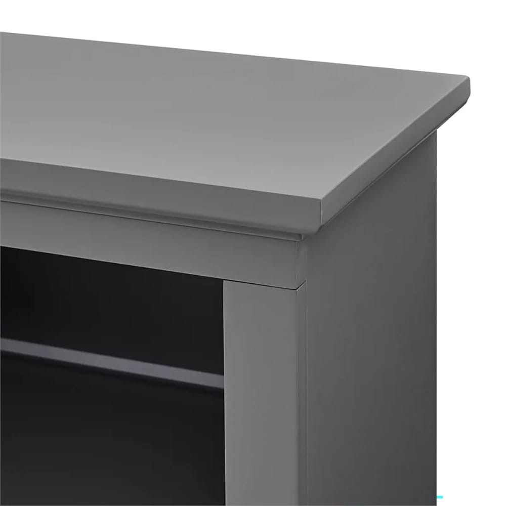 Walker Edison 2-Door Transitional Wood Breakfront TV Console, Gray, 80"