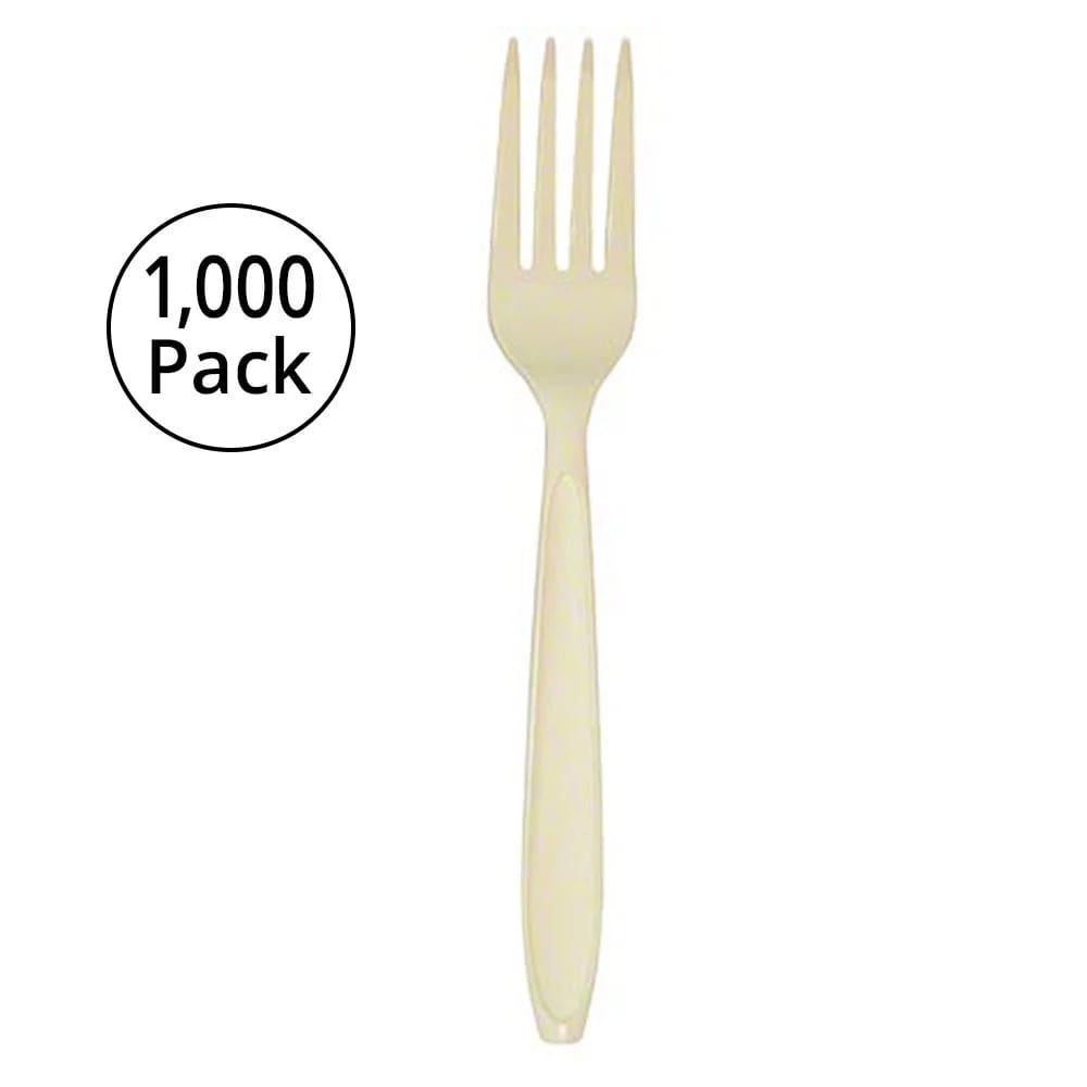 Solo Impress Plastic Forks, 1000 Pack, Champagne