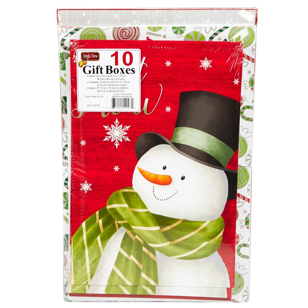 Jingle Time Gift Boxes, Set of 10