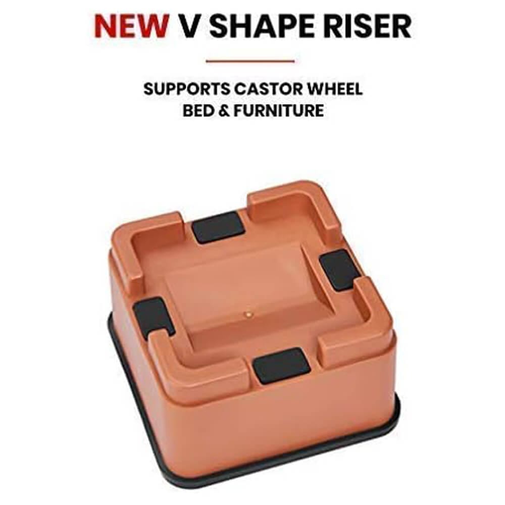 iPrimio 2-Inch Lift V-Shape Bed Risers, Set of 8, Brown