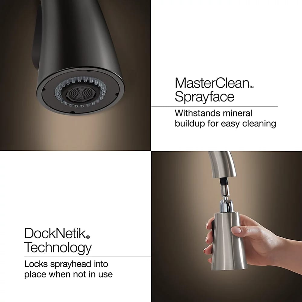 KOHLER Pull-Down Kitchen Sink Faucet, Polished Chrome