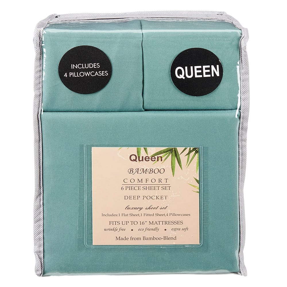 Bamboo Comfort Deep Pocket Queen Sheet Set, 6-Piece