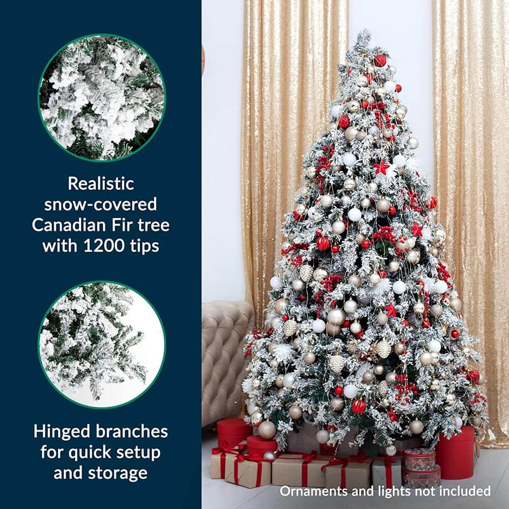 Prextex 6' Snow-Flocked Christmas Tree