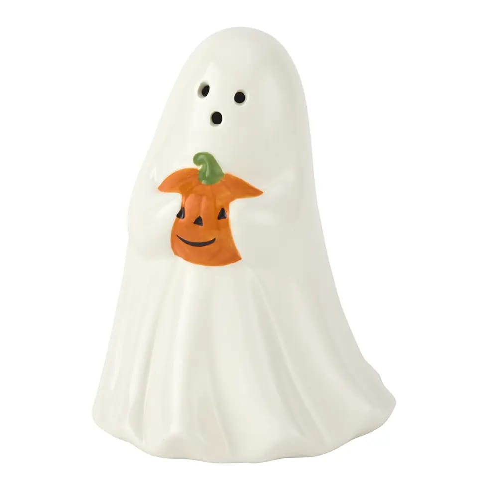 Ghost Holding Pumpkin LED Ceramic