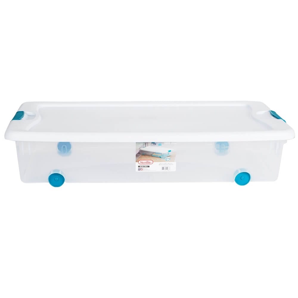 Sterilite Wheeled Latch Top Storage Box, 56 Qt