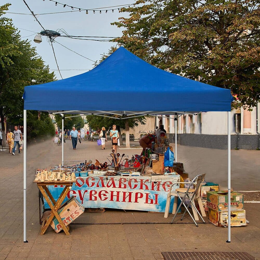 10' x 10' Pop-Up Canopy Tent with 5 Sidewalls, Royal Blue