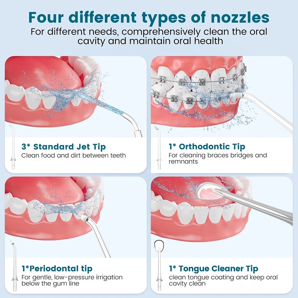 Rechargeable Cordless Water Flosser, Black