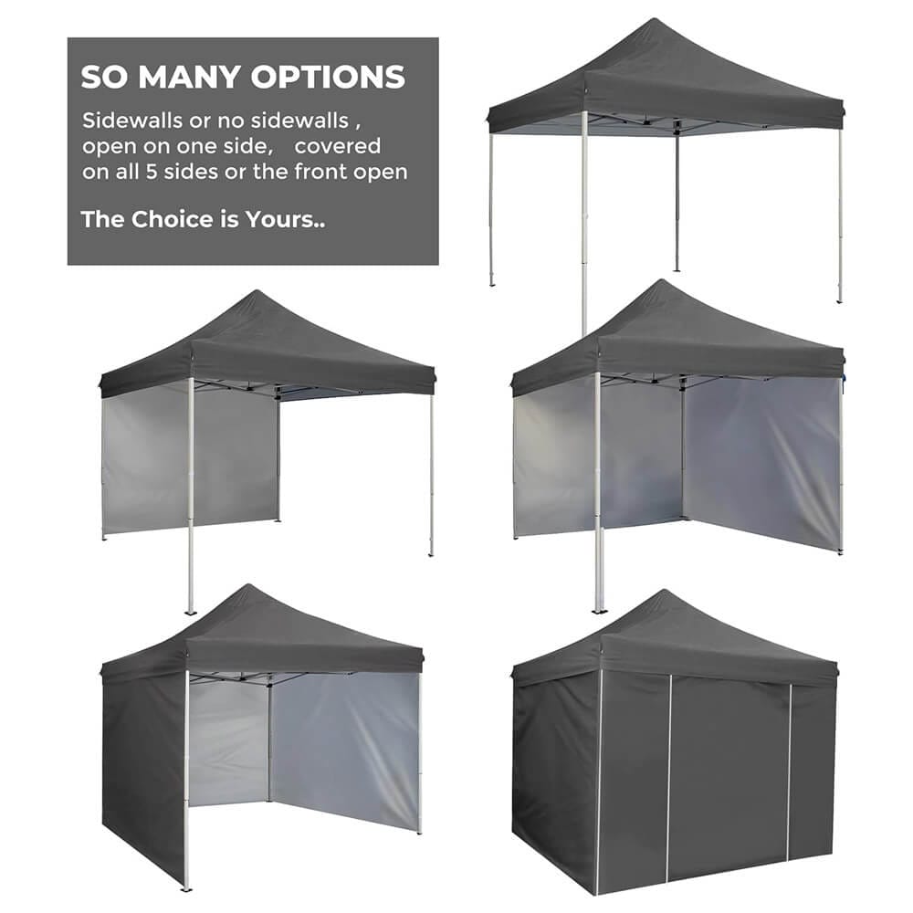 10' x 10' Pop-Up Canopy Tent with 5 Sidewalls, Gray