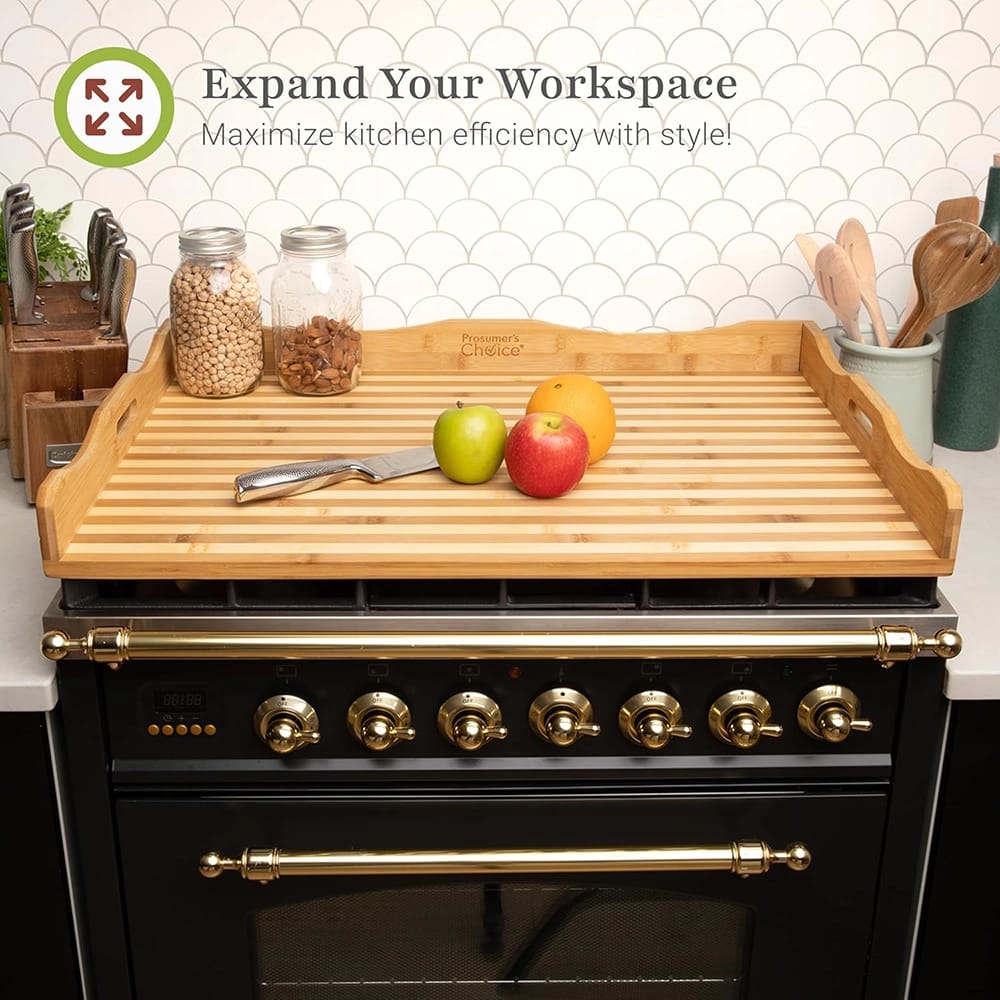 Prosumer's Choice Bamboo Stove Top Cover, 29.5" x 21"
