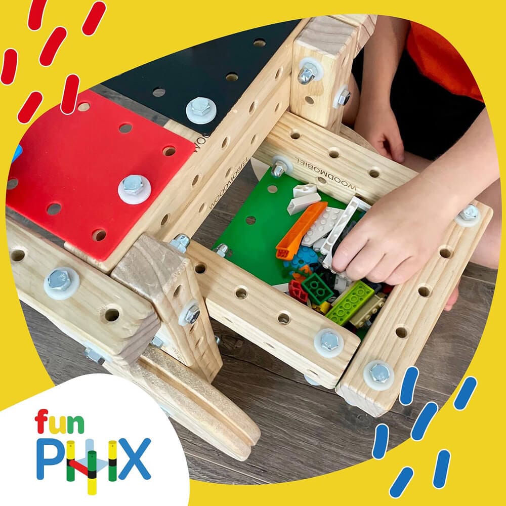 Funphix 272-Piece Wooden Building Blocks Set for Kids