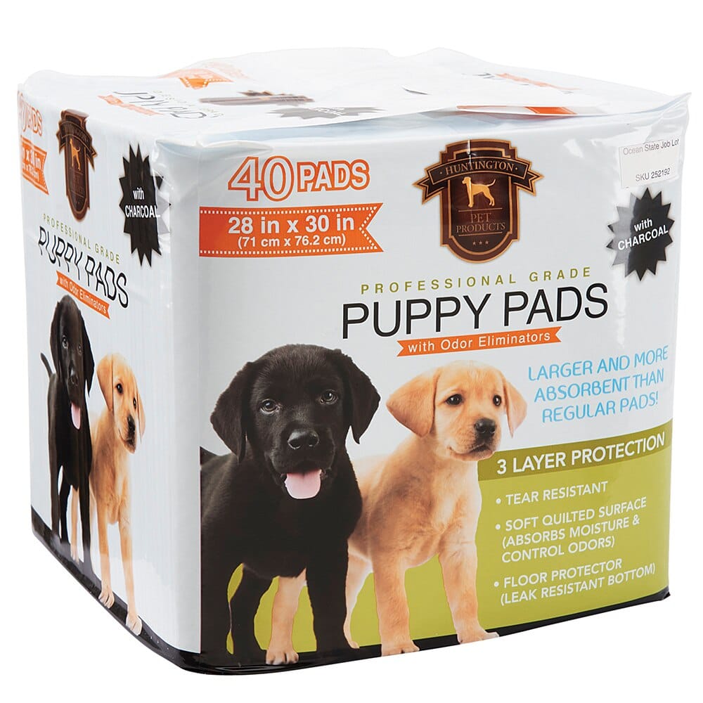 Huntington Pet Products Professional Grade 28" x 30" Puppy Pads with Odor Eliminators, 40 Count