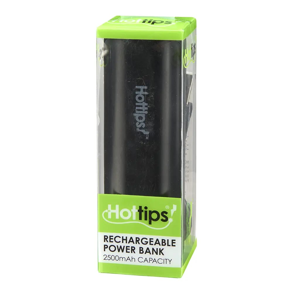 Hot Tips Power Bank, Black, 2500 mAh