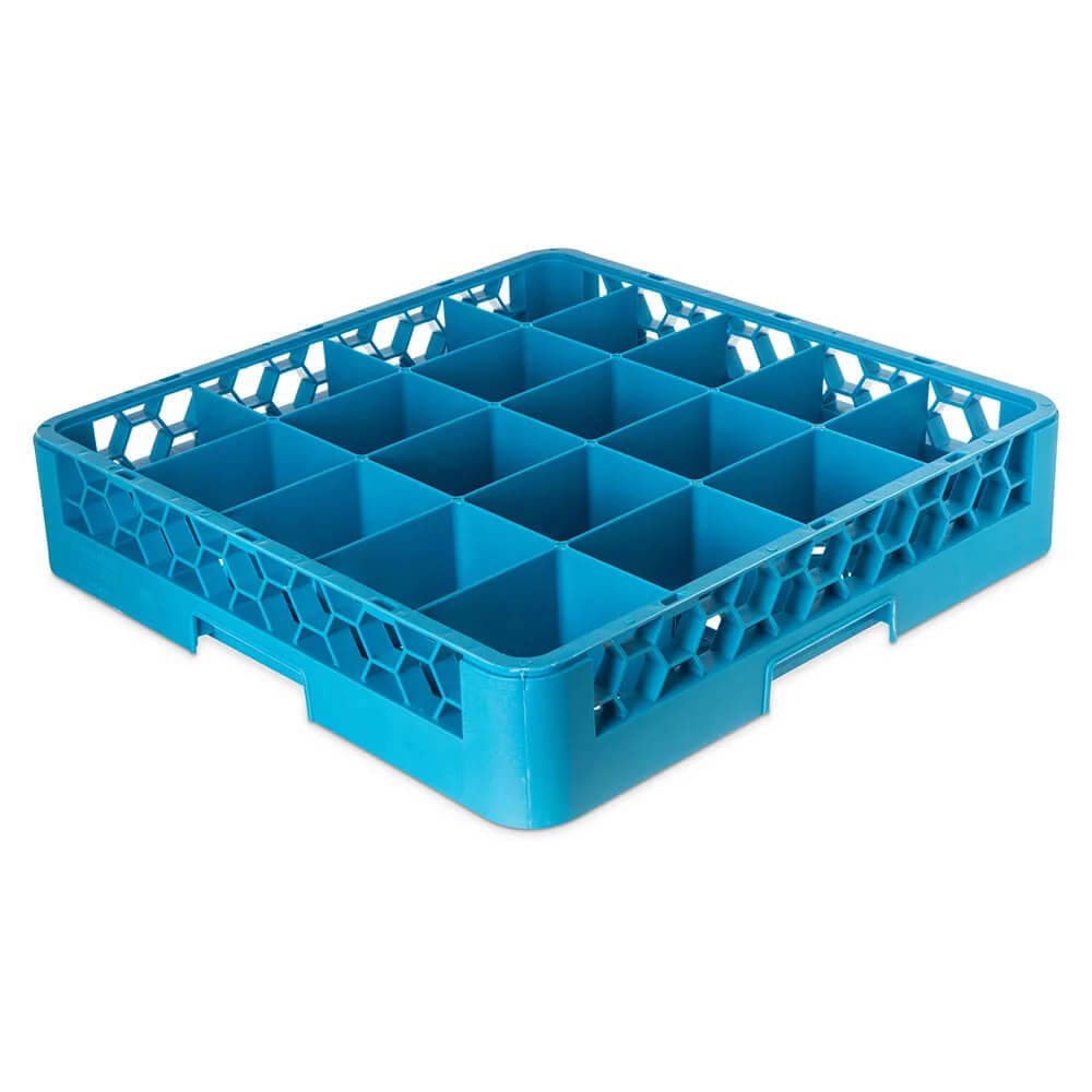 Carlisle OptiClean Glass Rack with 20 Compartments, Blue