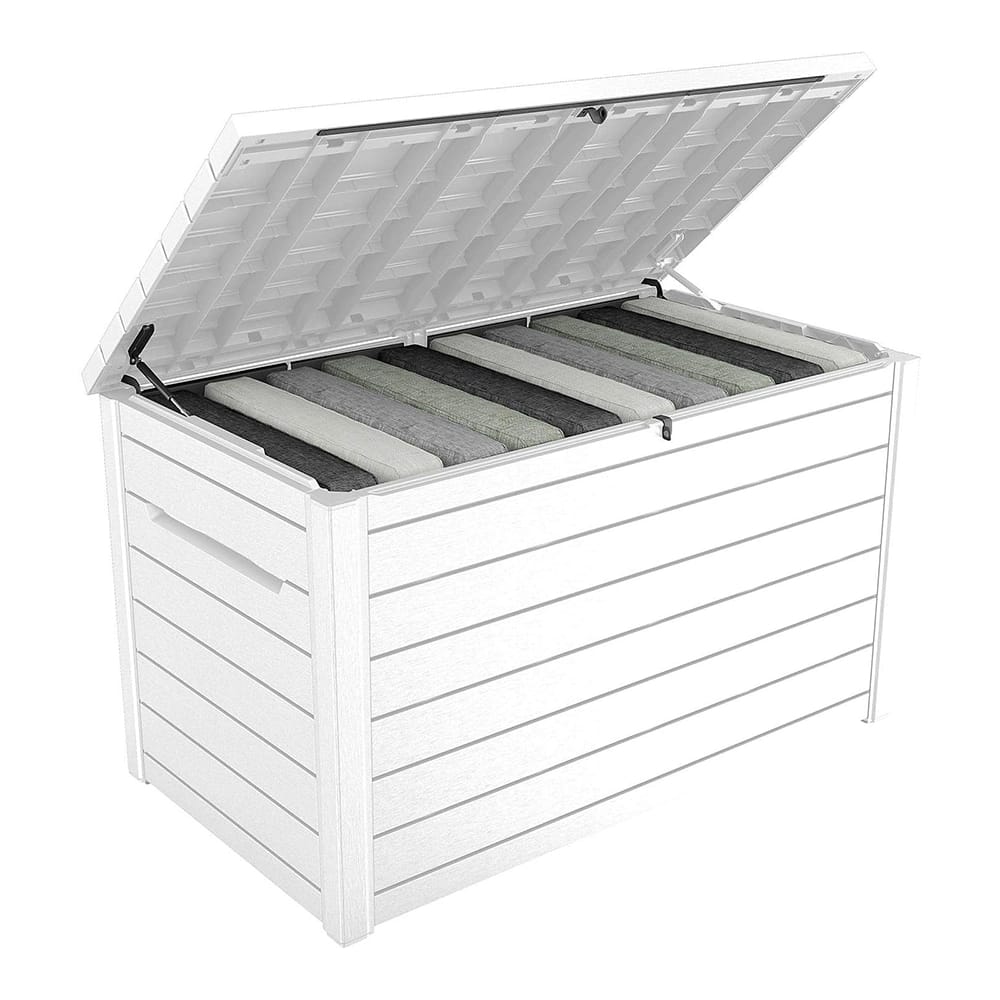 Keter XXL 230 Gallon Resin Outdoor Deck Box, White