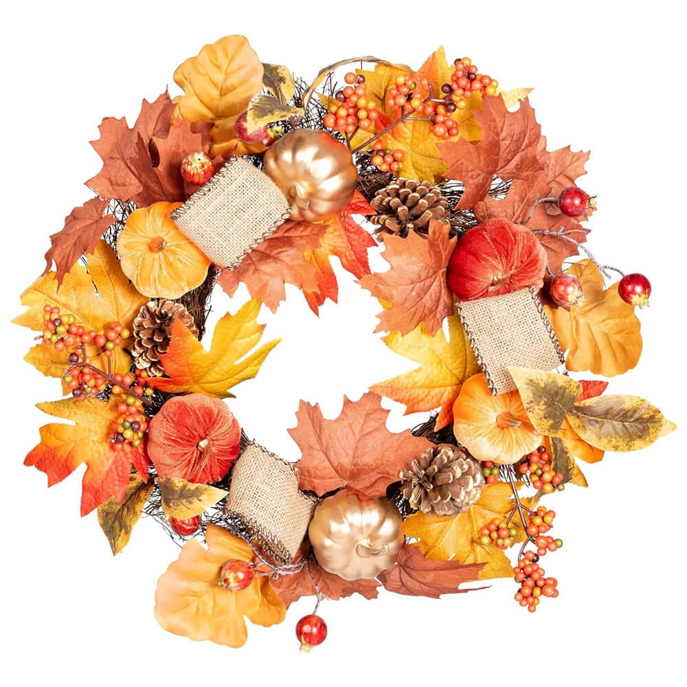 22" Festive Fall Artificial Wreath