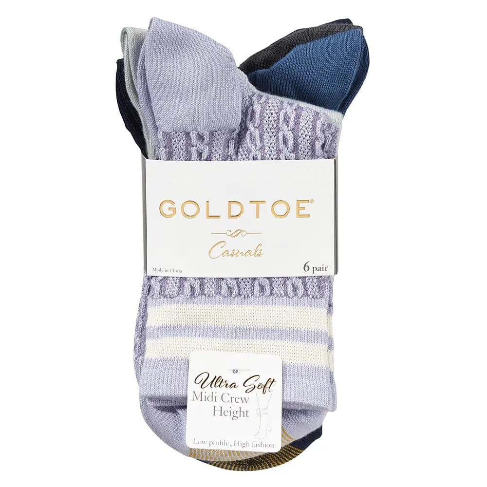 Gold Toe Women's Crew Socks, 6 Pair