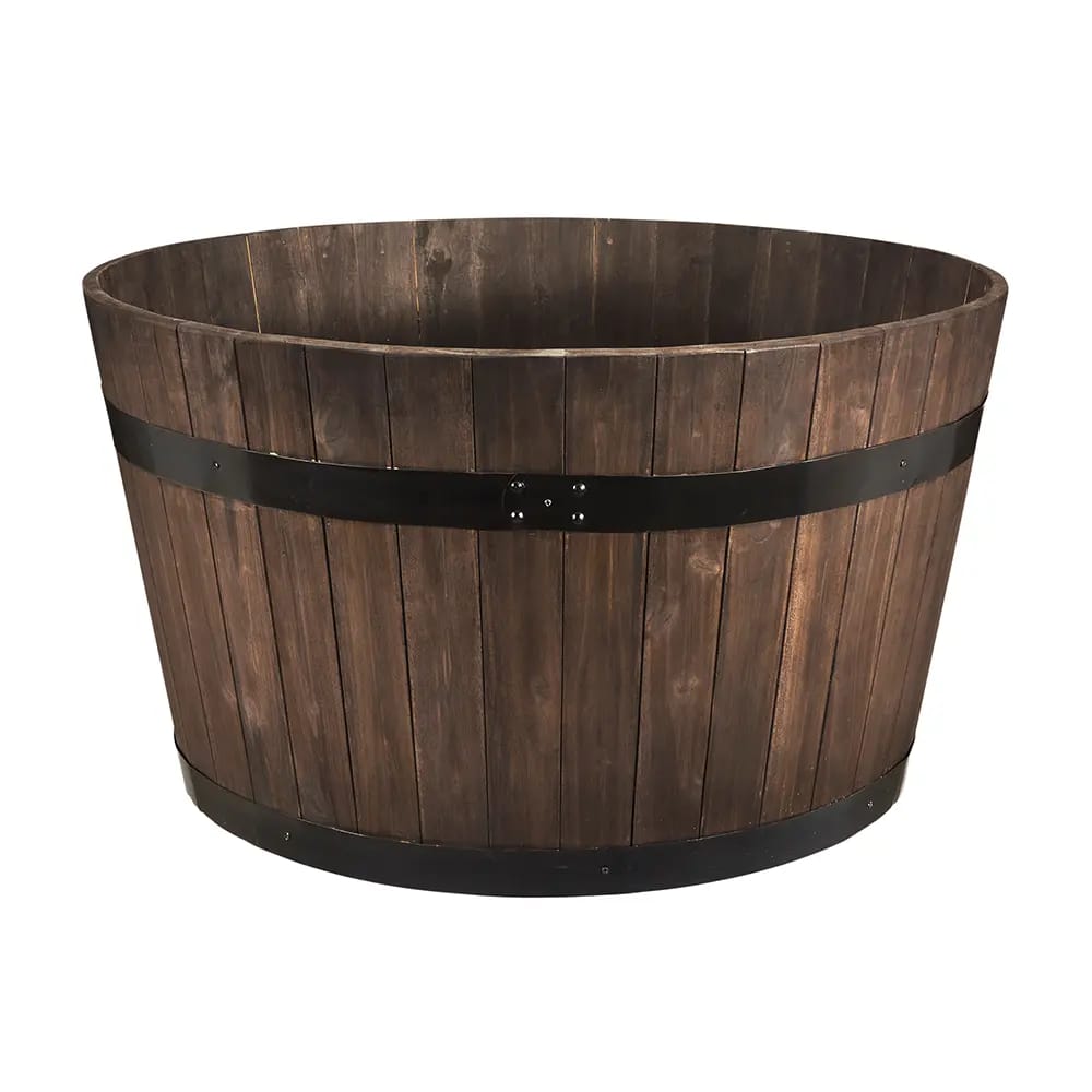 Whiskey Barrel Wood Planter, 31.5"