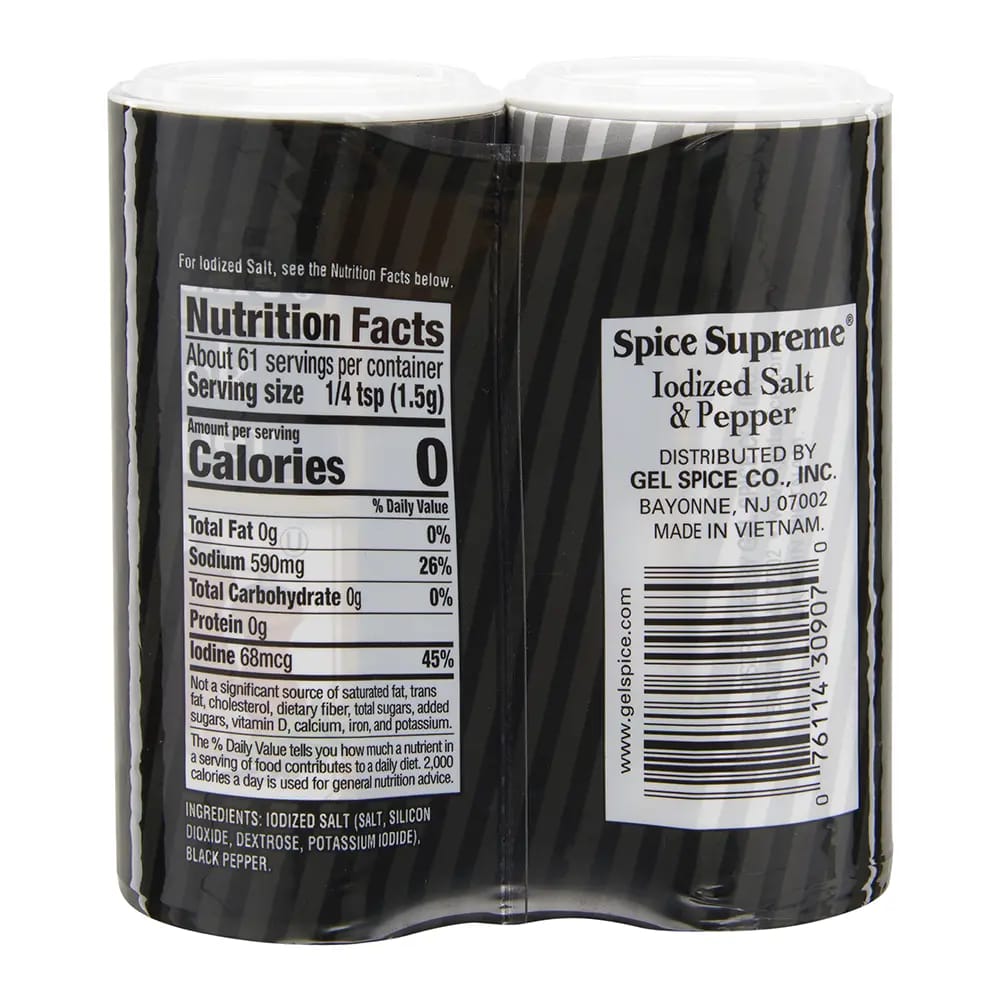 Spice Supreme Salt & Pepper Set, 4 oz