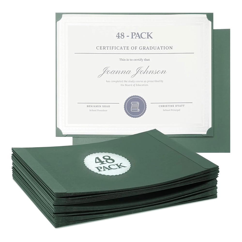 Single Sided Award Certificate Holders 48 Pack