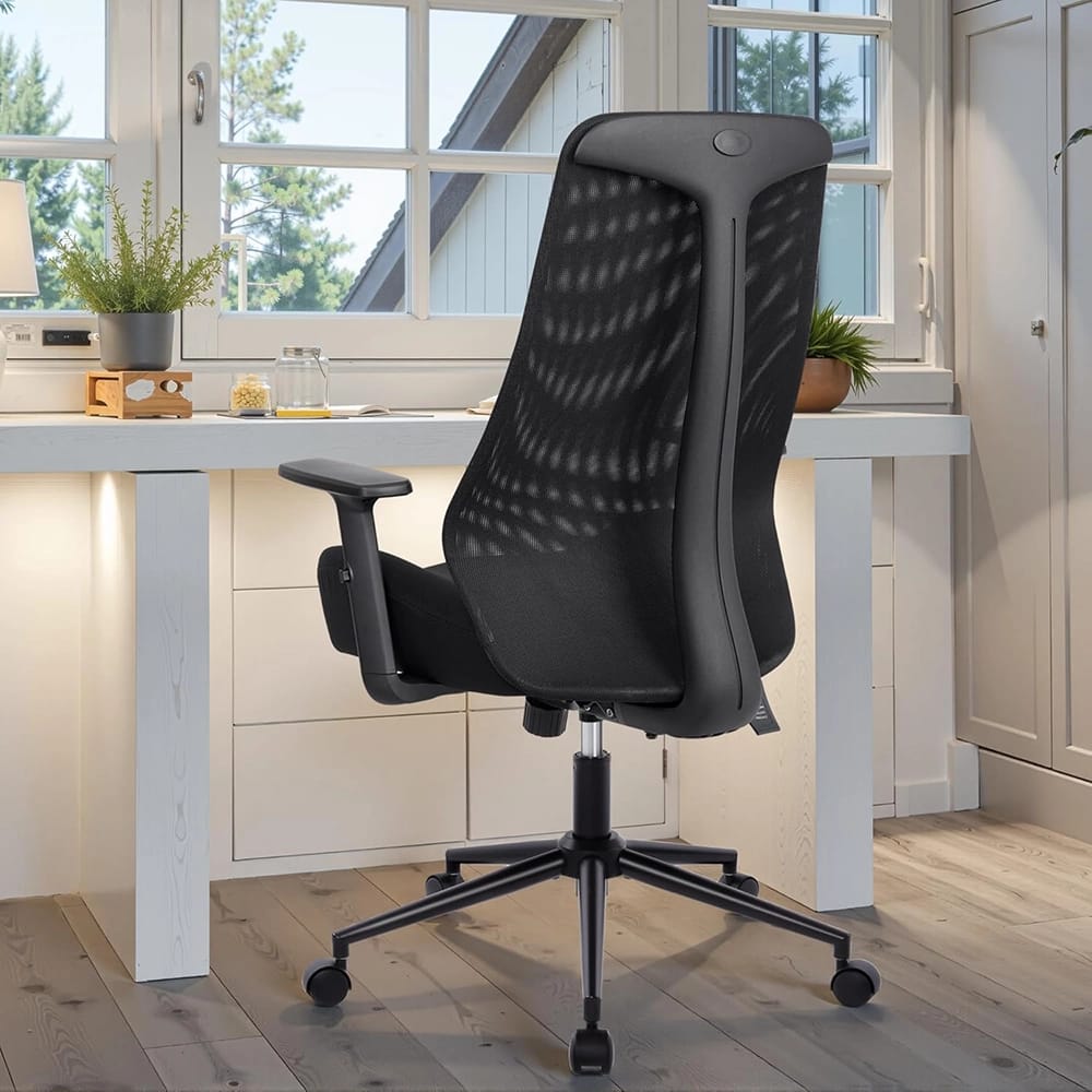 HYLONE Tall Office Chair with Adjustable Armrests, Black