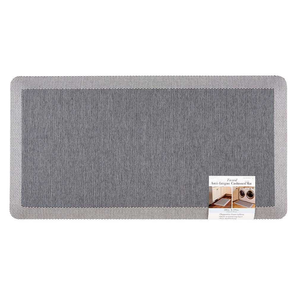 Blue Tweed Anti-fatigue Cushioned Mat with Non-Skid Backing, 20" x 39"