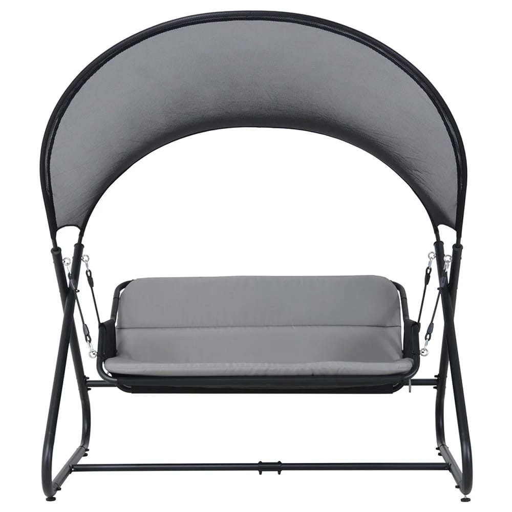 Deko Living Patio Swing Chair with Canopy, Black/Gray