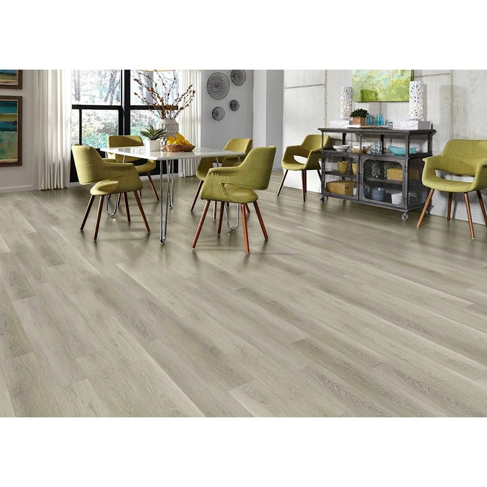 CoreLuxe 8mm Misty Sparrow Oak Waterproof Rigid Vinyl Plank Flooring, Gray, 22.9 sq. ft. ($5.02/sq. ft.)