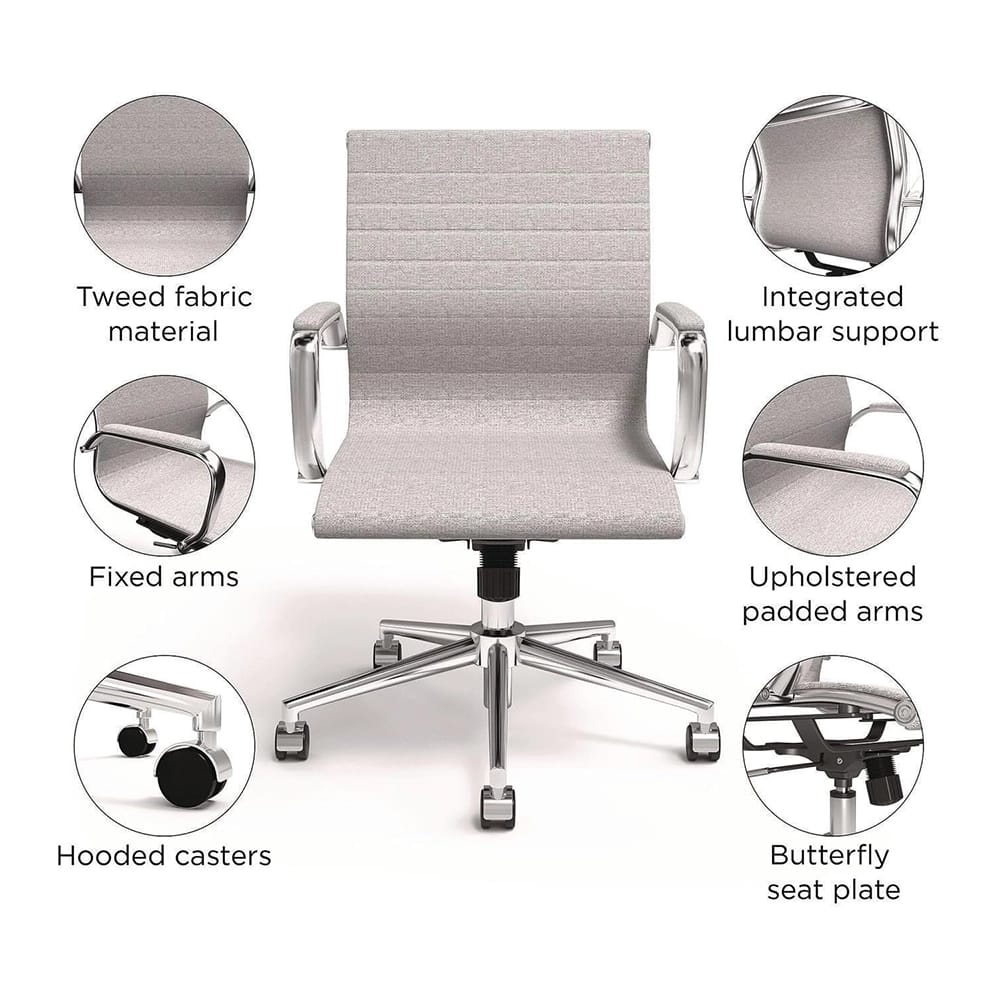 Alera Siskin Modern Office Desk Chair, Gray