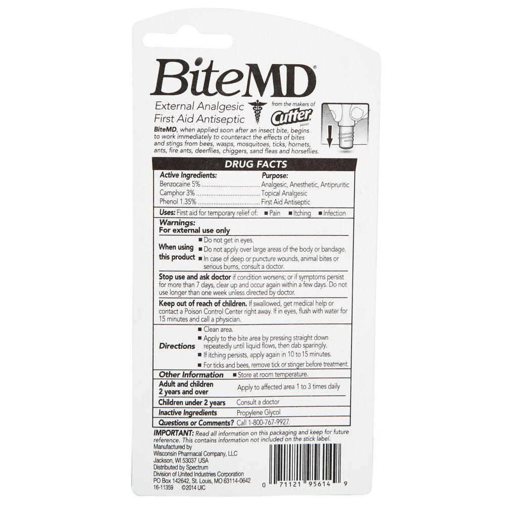 Cutter Bite MD® Insect Bite Relief Stick, 0.5 oz