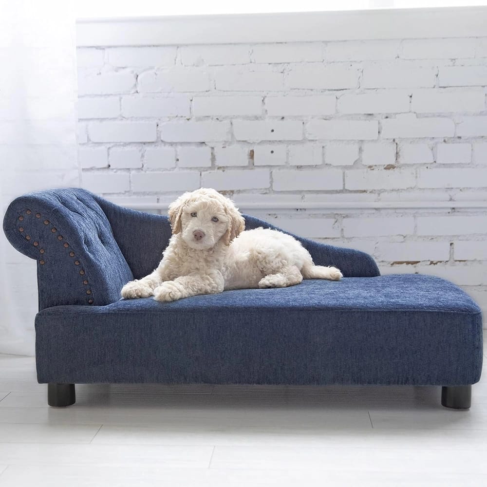 La-Z-Boy Large Chaise Lounger Dog Bed, Blue