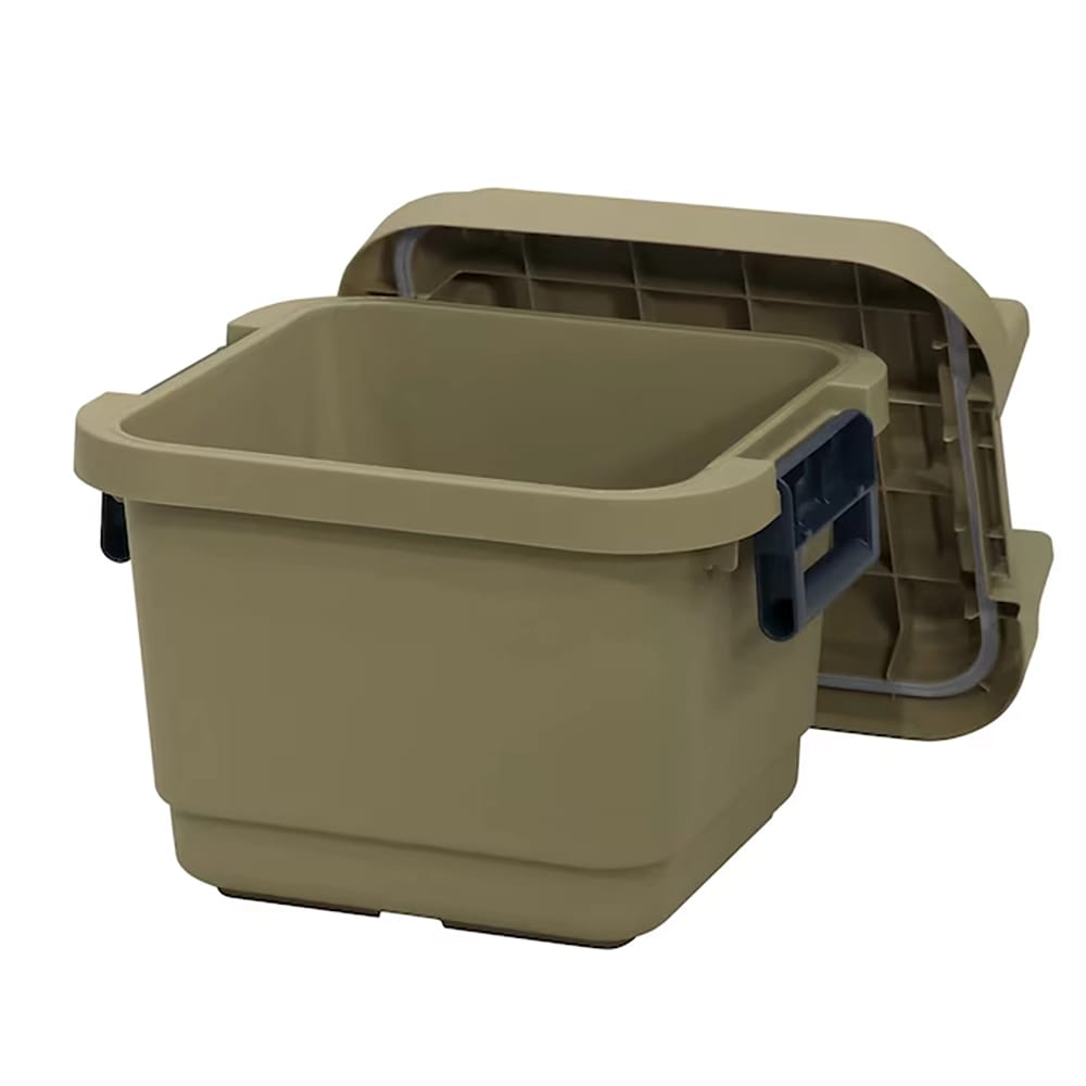 JEJ Astage Medium 18 Gallon Stackable Tote with Latching Lid, Sand