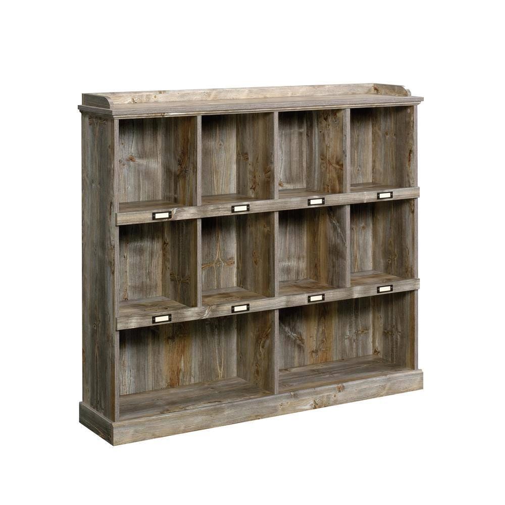 Sauder Engineered Wood 3-Shelf Cubby Bookcase, Rustic Cedar