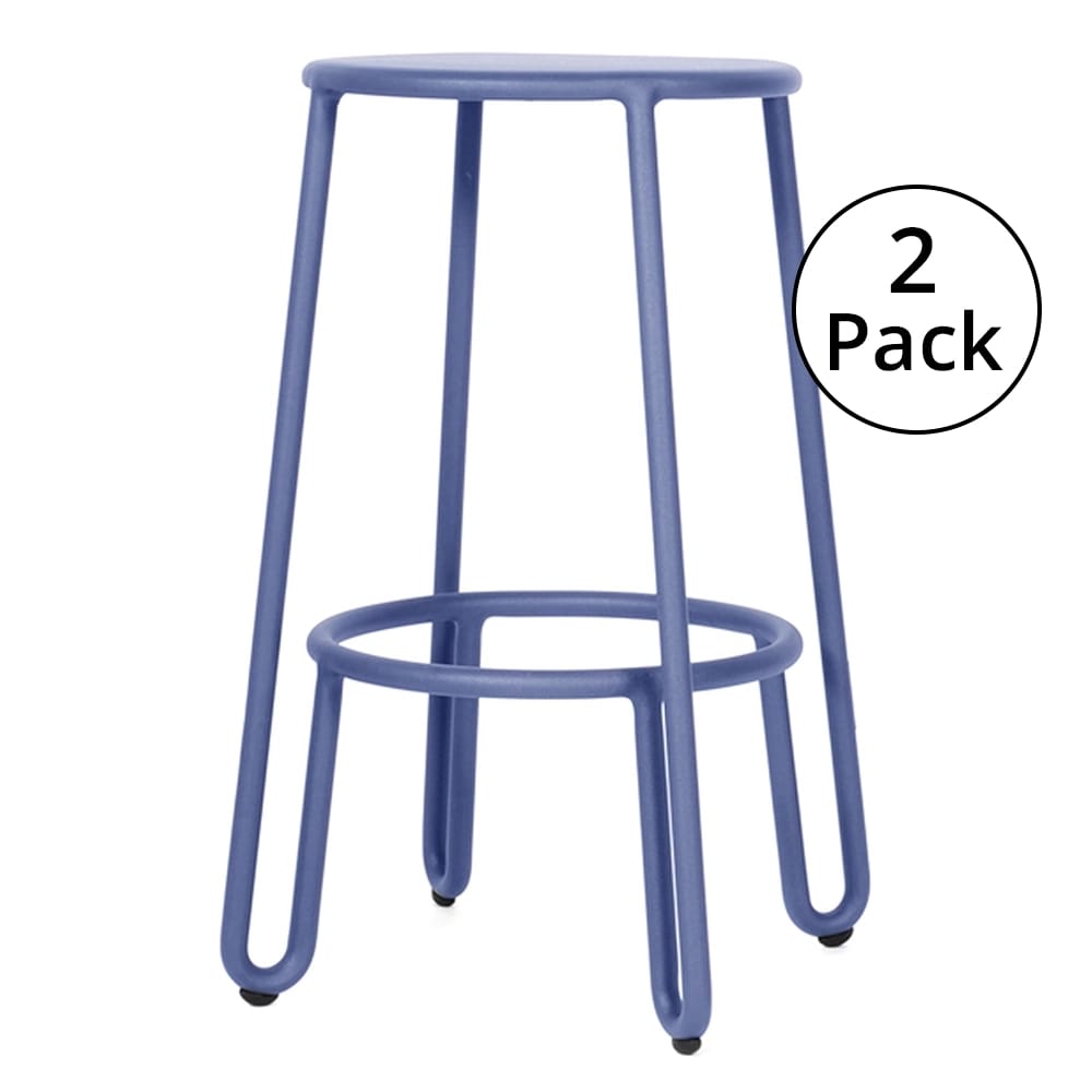 Maiori Aluminum Huggy Stackable Patio Counter Stool, Aube, 2 Pack