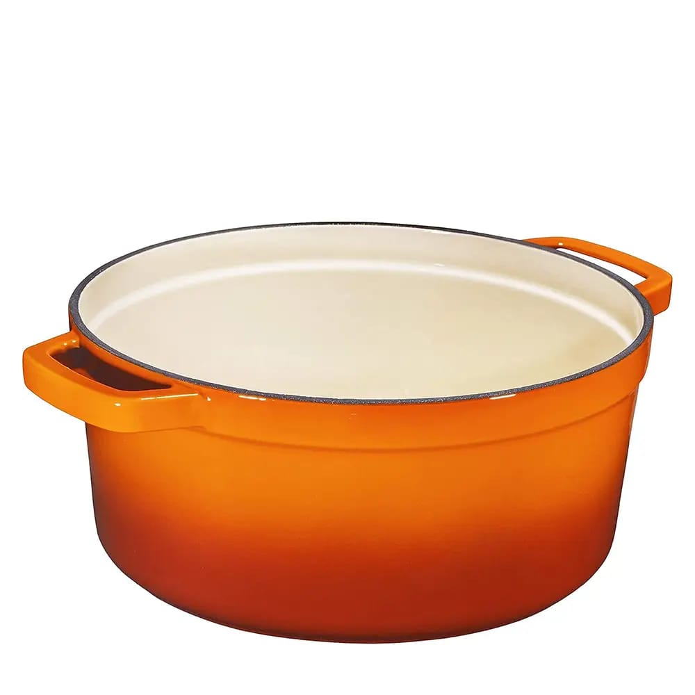Bruntmor Pre-Seasoned 6.5 qt Cast Iron Dutch Oven, Pumpkin Spice