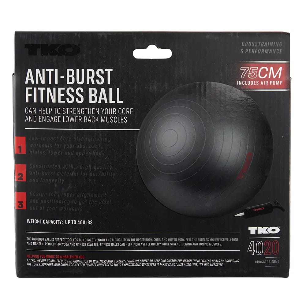 TKO Anti-Burst Heavy-Duty Fitness Ball, 75 cm