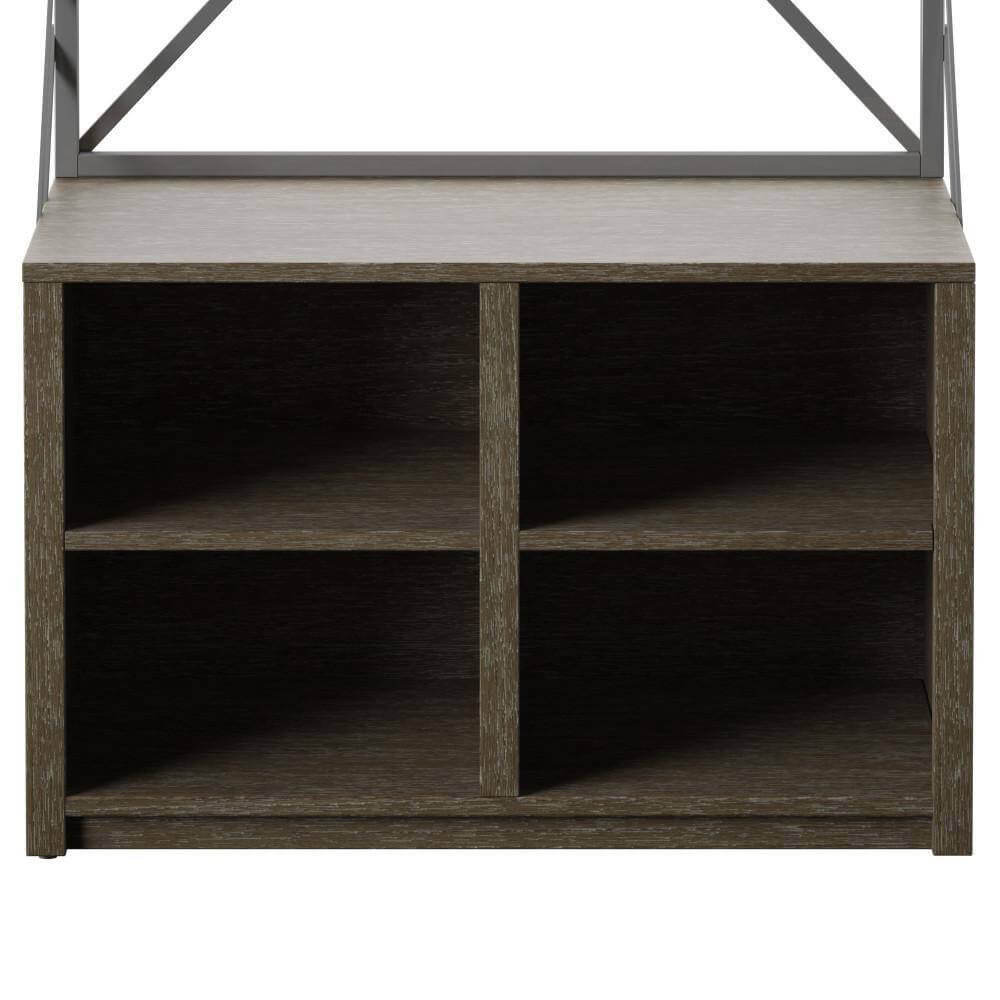 Twin Star Home Hall Tree with 4Cubbies, Hooper Oak