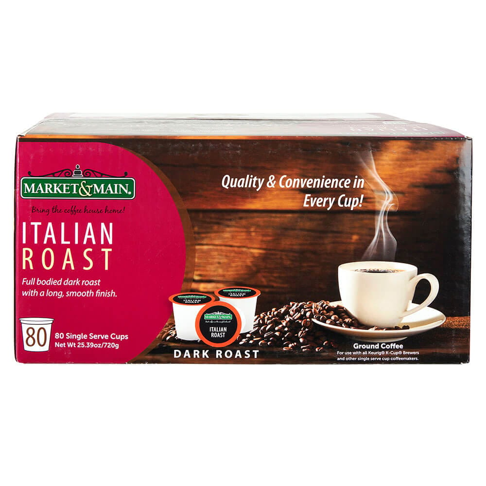 Market & Main Italian Roast Coffee, 80 Count