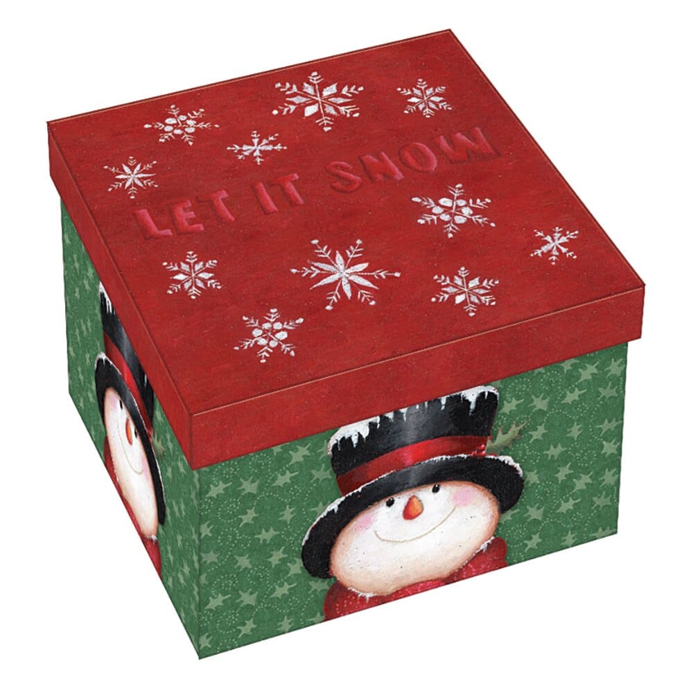 Jumbo Decorative Square Christmas Gift Box, 7" x 7"