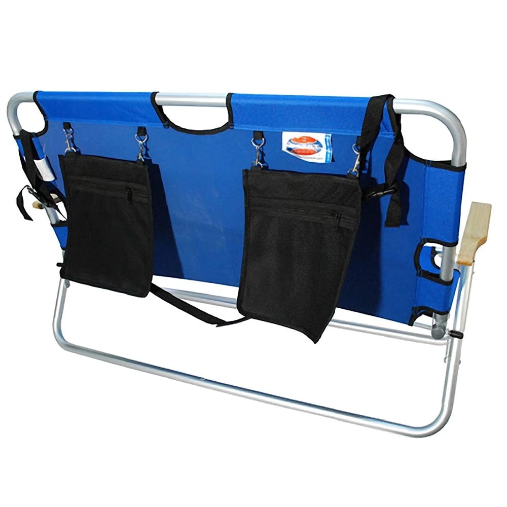 Tailgater 2-Person Folding Aluminum Chair, Blue