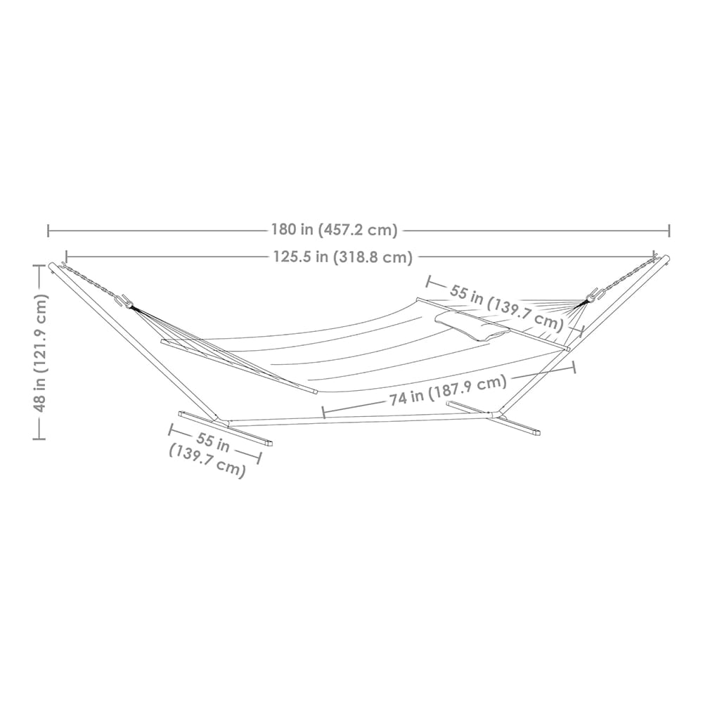 Sunnydaze 2-Person Outdoor Fabric Hammock with Stand, Catalina Beach