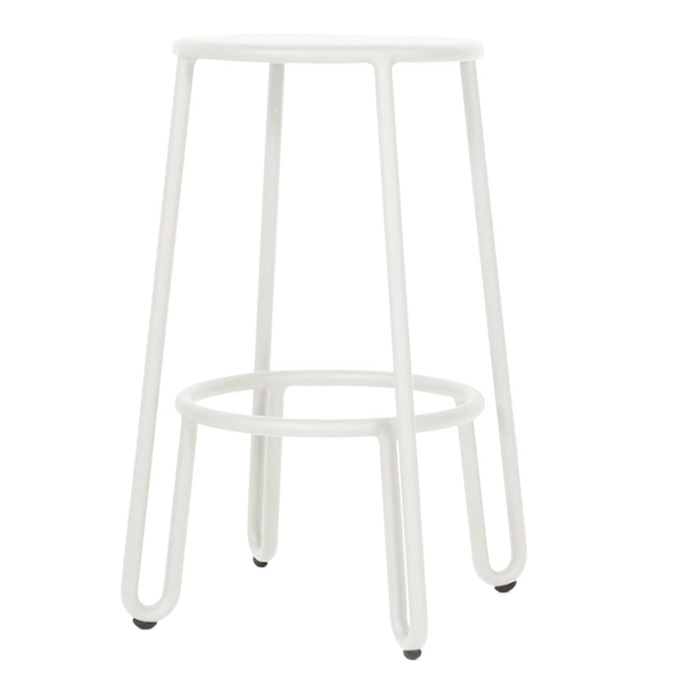 Maiori Aluminum Huggy Stackable Patio Counter Stool, Blanc