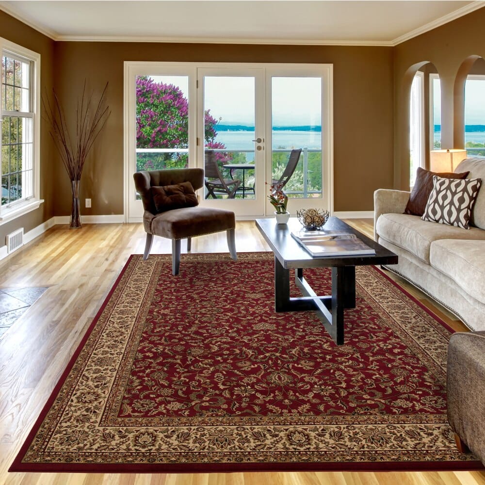 Persian Classics Area Rug, 10'11" x 15', Kashan Red