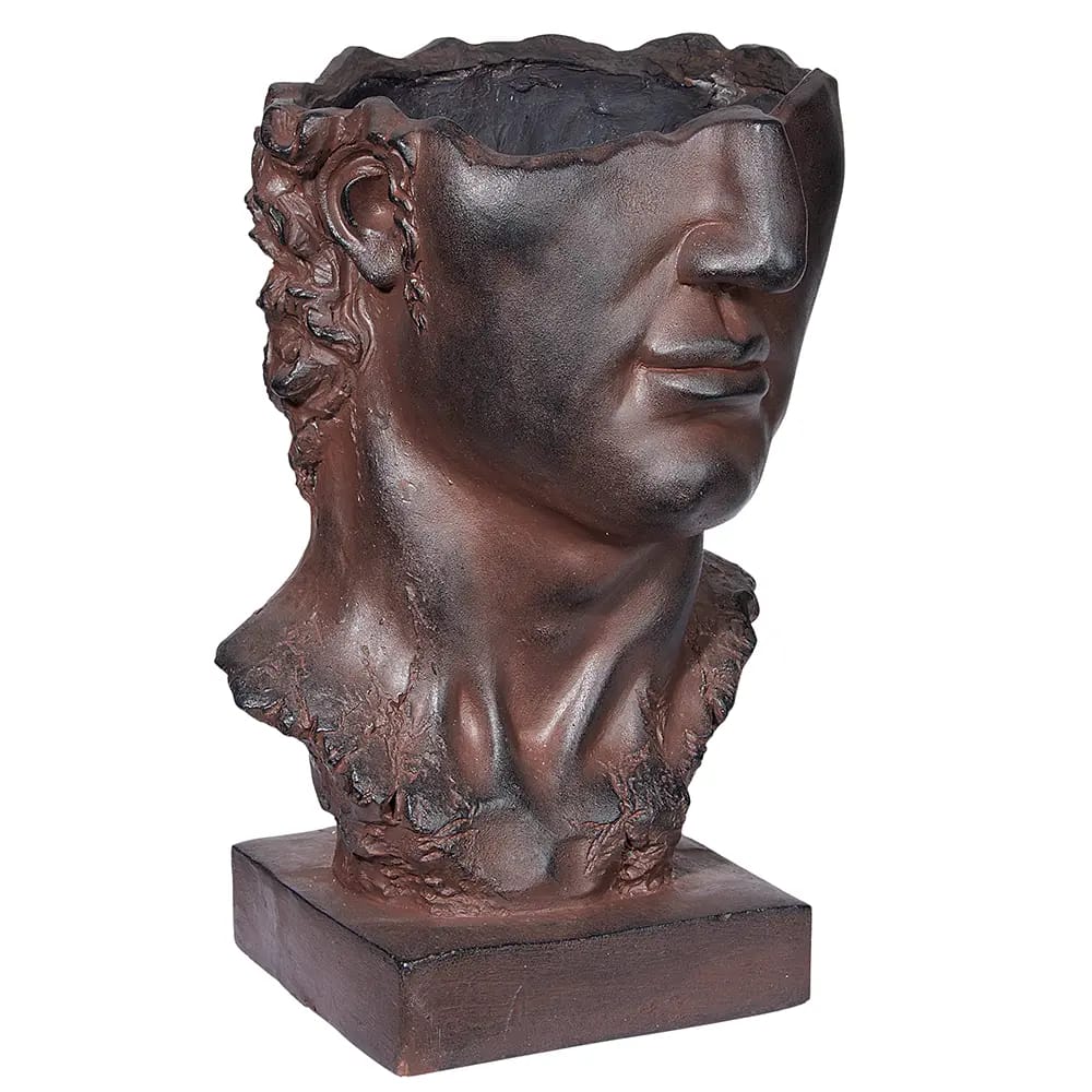 Greek God Open Head Planter, 15"