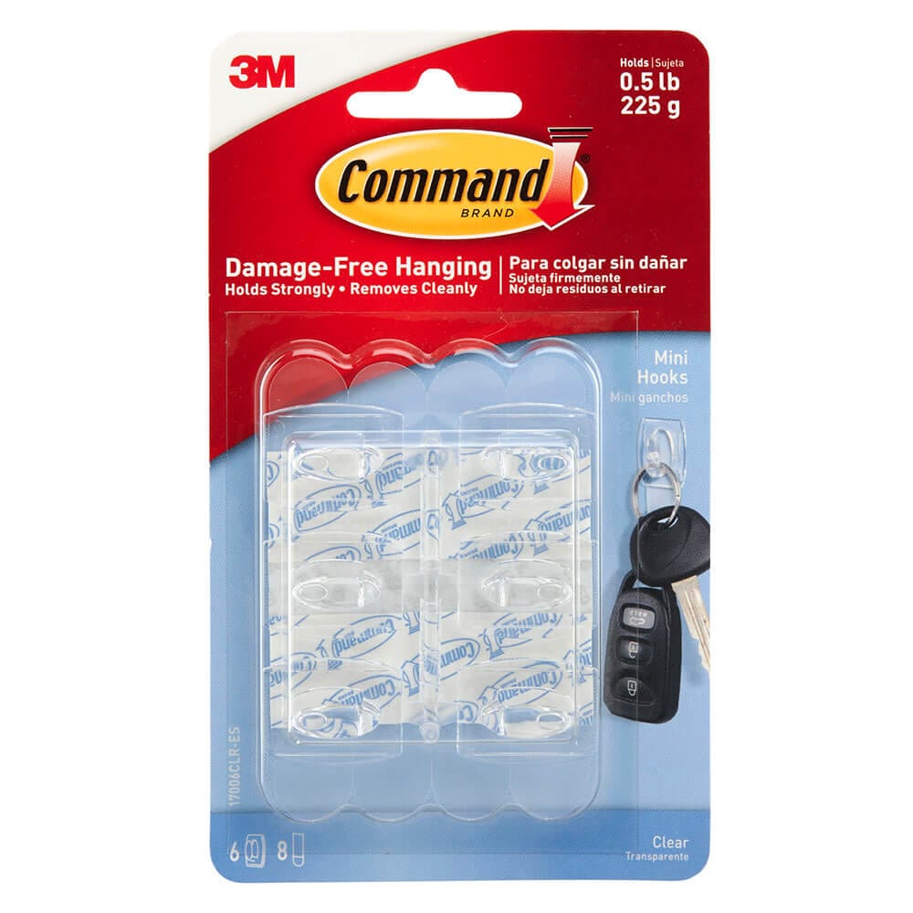 Command Mini Clear Hooks