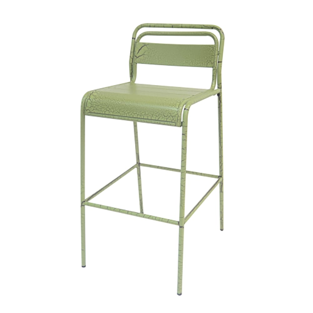 Carmella Stackable Metal Outdoor Bar Stool, Green, 2 Count