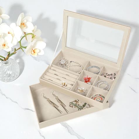 Hives & Honey Jaclyn Stackable Jewelry Trays, Gold